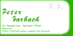 peter harbach business card